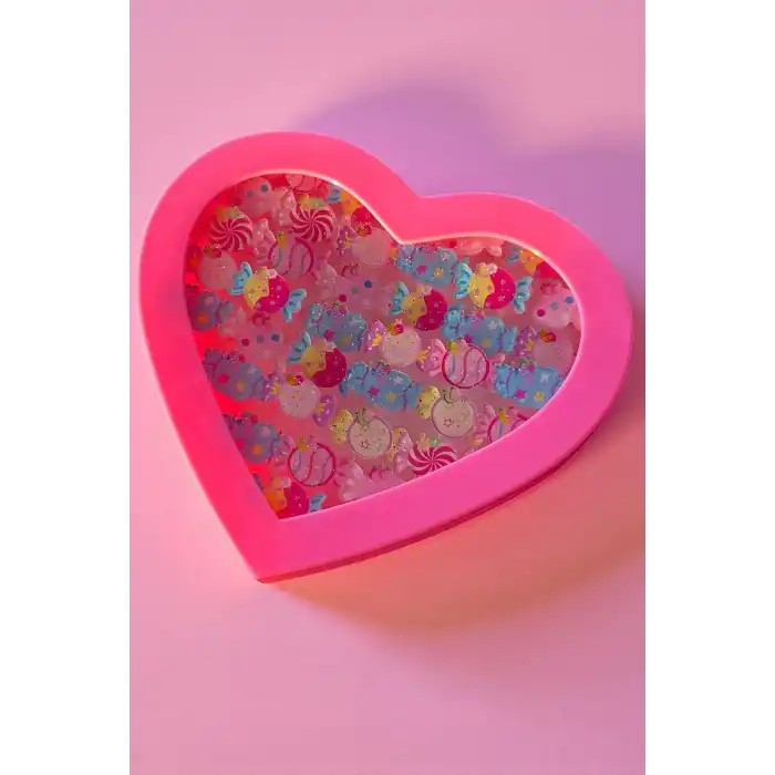 36lı Karışık Renk Şeker Figürlü Çocuk Yüzük Set