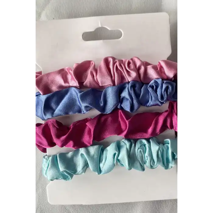 4lu Karışık Renk Saten Simit Toka