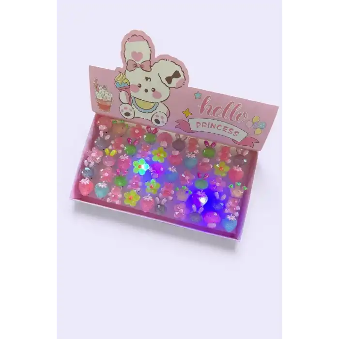 50 Adet Karışık Figürlü Işıklı Yüzük Set