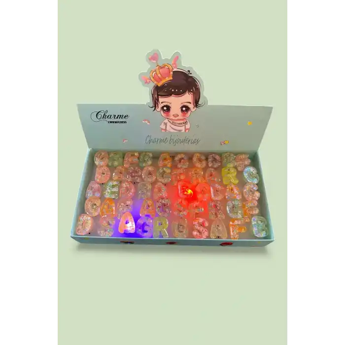 50 Adet Karışık Figürlü Işıklı Yüzük Set