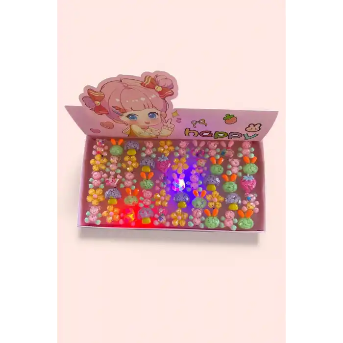 50 Adet Karışık Figürlü Işıklı Yüzük Set