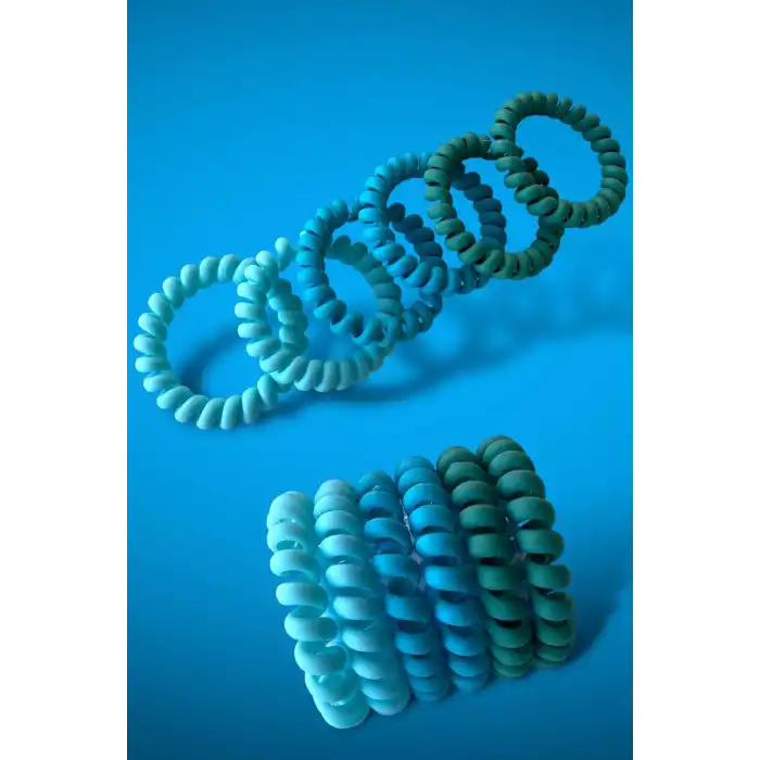 6lı Mavi Renk Helezon Toka Set