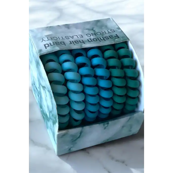 6lı Mavi Renk Helezon Toka Set