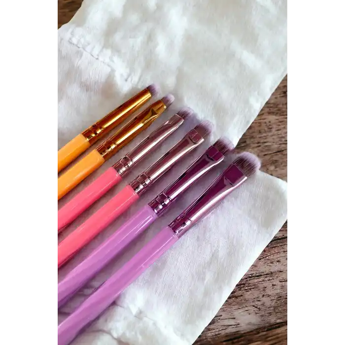 6´lı Karışık Renk Makyaj Fırça Seti