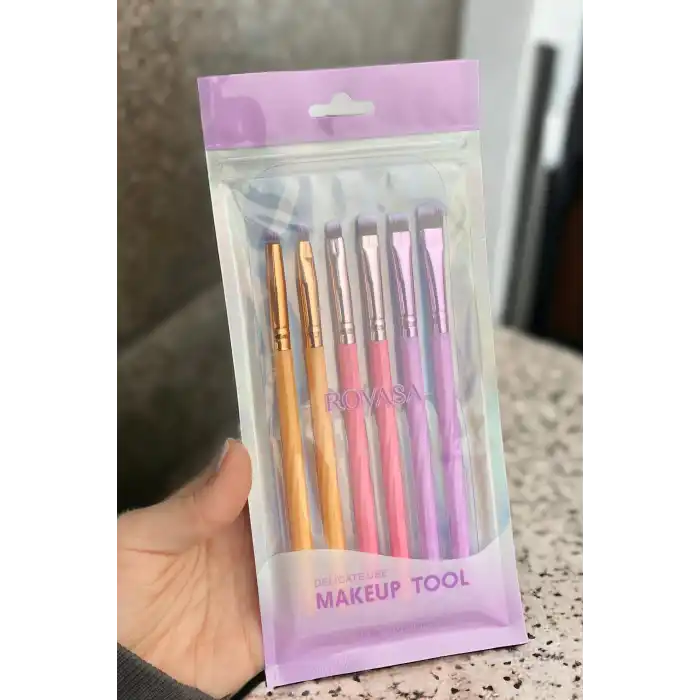 6´lı Karışık Renk Makyaj Fırça Seti