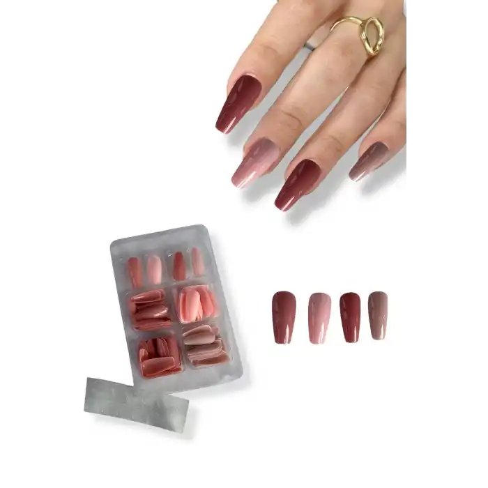 96lı Karışık Renk Takma Tırnak Set