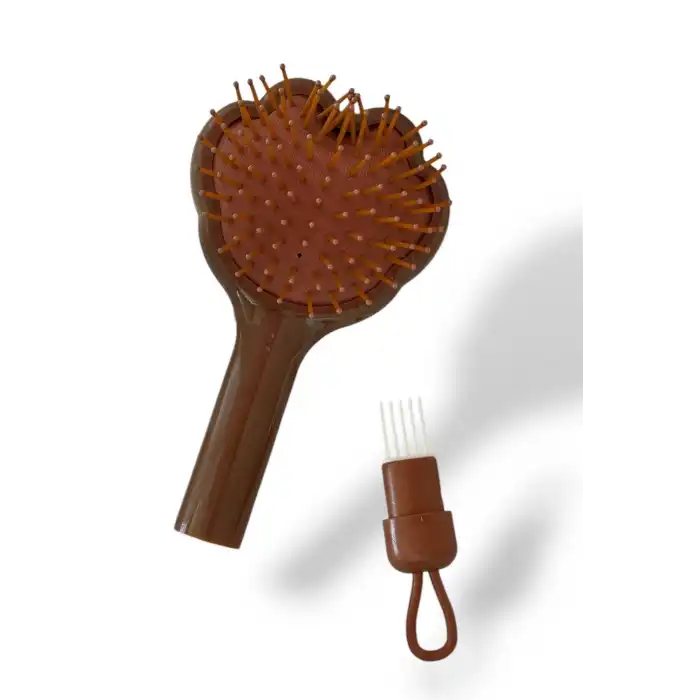 Acı Kahve Renk Pati Figürlü Saç Tarama Fırçası/ Tarak