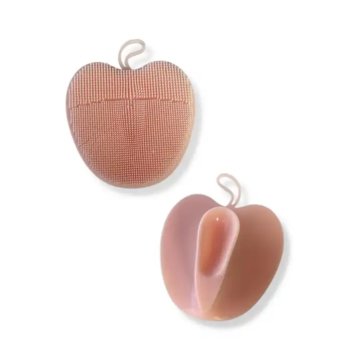 Açık Pembe Renk Elma Figürlü Yüz Yıkama Aparatı