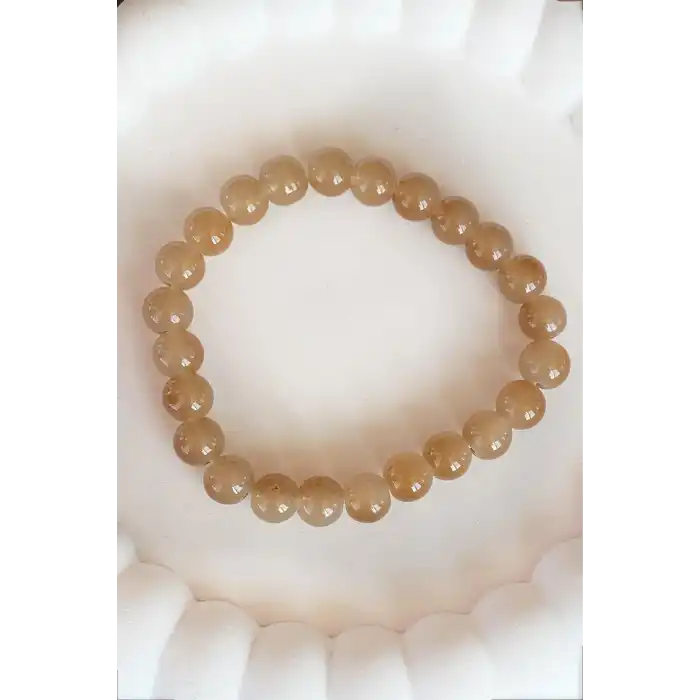 A.Kahve Renk Boncuk detaylı Erkek Bileklik