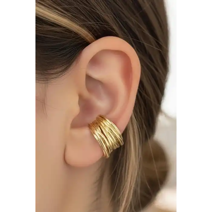 Altın Renk Ear Cuff (Tek)