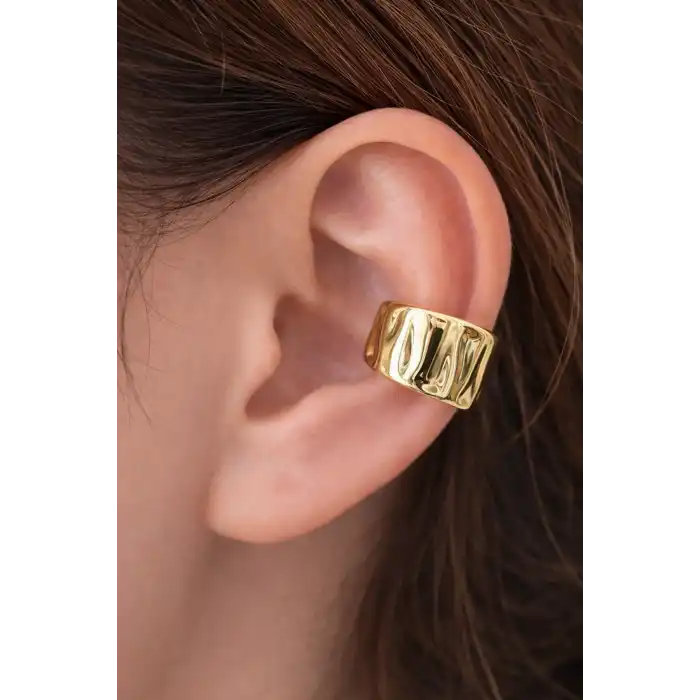 Altın Renk 14K Altın Kaplama TX Ear Cuff (Tek)
