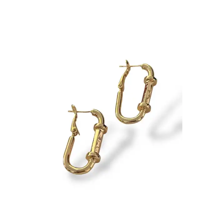 Altın Renk 14K Altın Kaplama TX Küpe (Çift)