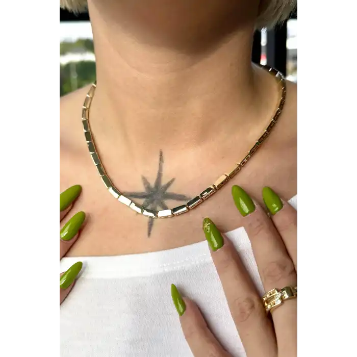 Altın Renk 14K Altın Kaplama VİP Kolye