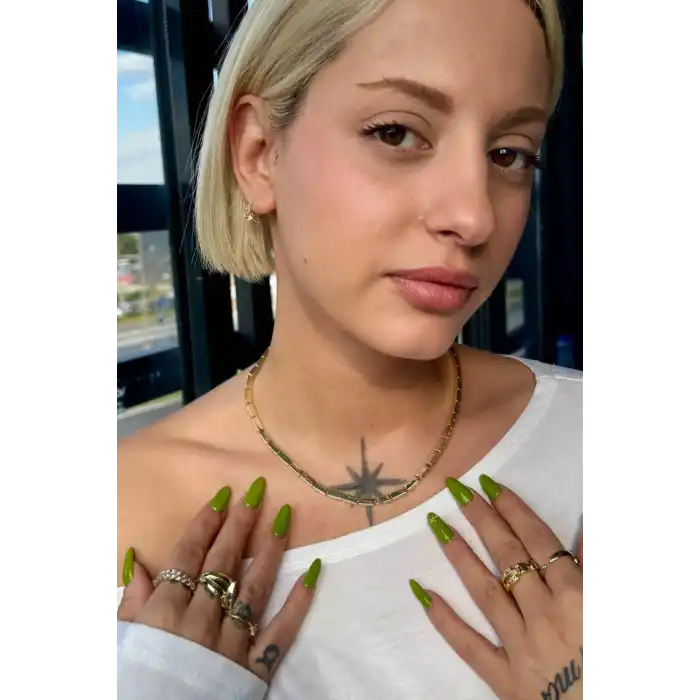 Altın Renk 14K Altın Kaplama VİP Kolye