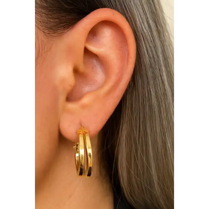 Altın Renk 15MM Halka Küpe (Çift)