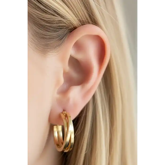 Altın Renk 20MM Halka Küpe (Çift)