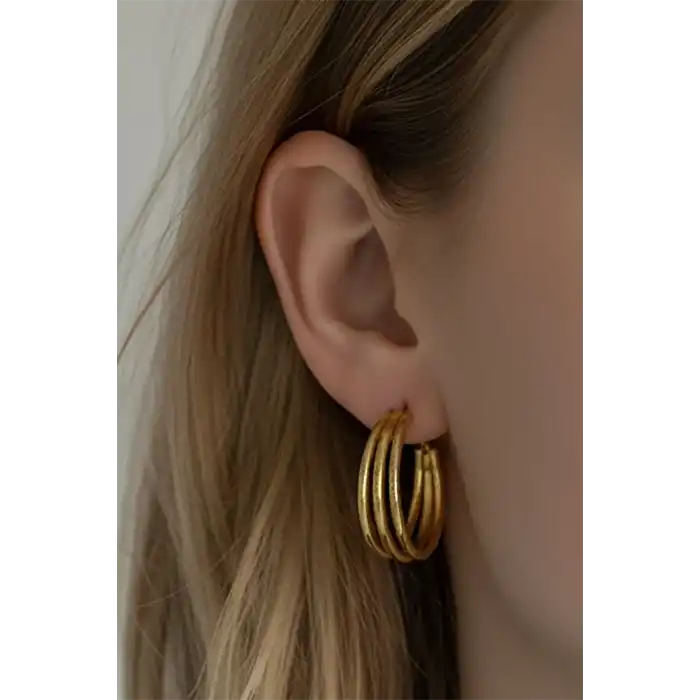 Altın Renk 20MM Halka Küpe (Çift)
