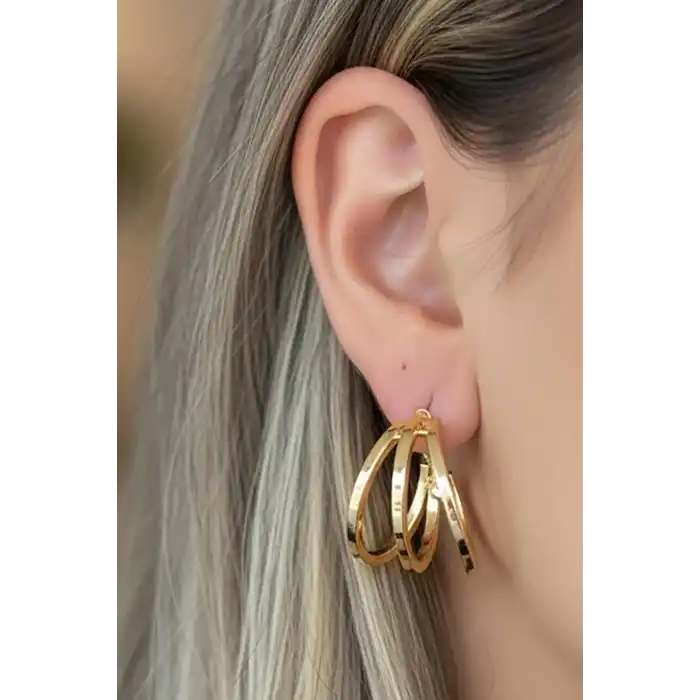 Altın Renk 20MM Halka Küpe (Çift)