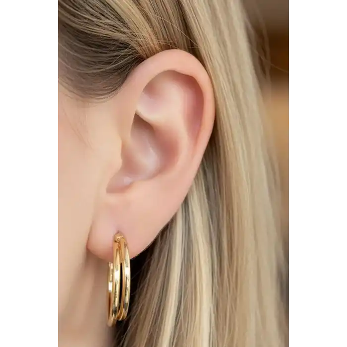 Altın Renk 20MM Halka Küpe (Çift)