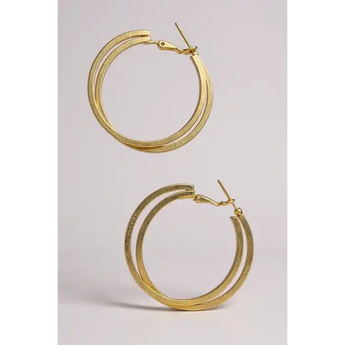 Altın Renk 40MM Halka Küpe (Çift)