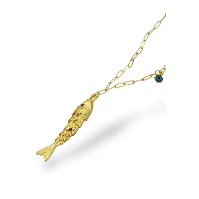 Altın Renk Balık Figürlü YSX Kolye