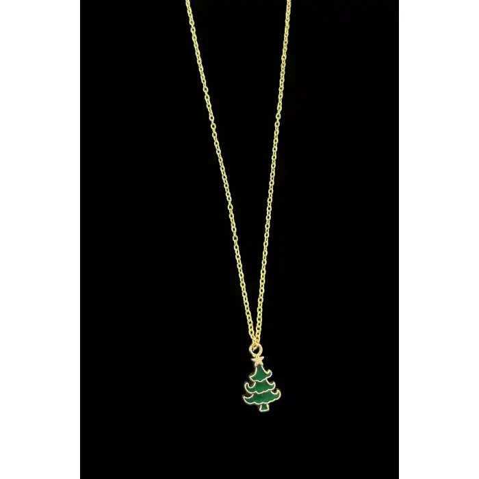 Altın Renk Çam Ağacı Figürlü Çelik Yılbaşı Ağacı