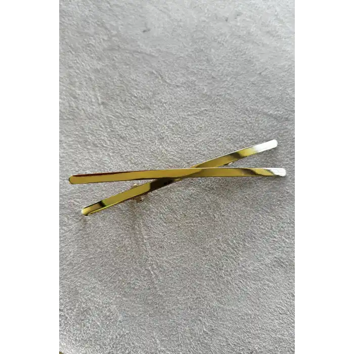 Altın Renk Çarpı Figürlü Metal Otomat Toka