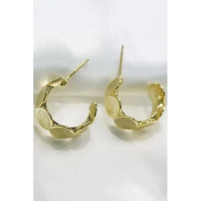 Altın Renk Çelik Halka Küpe (Çift)