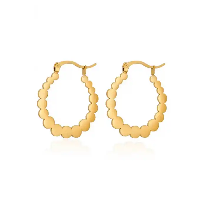 Altın Renk Çelik Halka Küpe (Çift)