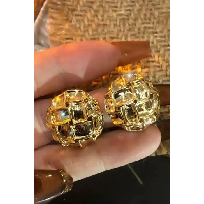 Altın Renk Çelik Küpe (Çift)