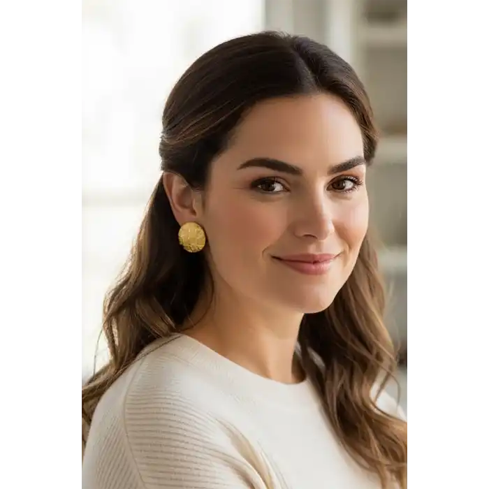 Altın Renk Çelik Küpe (Çift)