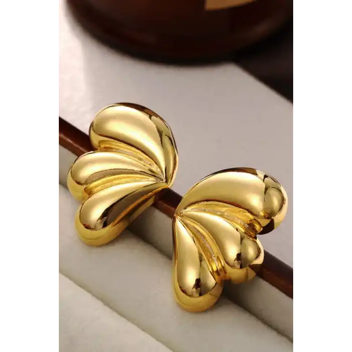 Altın Renk Çelik Küpe (Çift)