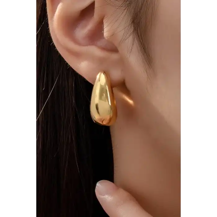 Altın Renk Çelik Küpe (Çift)