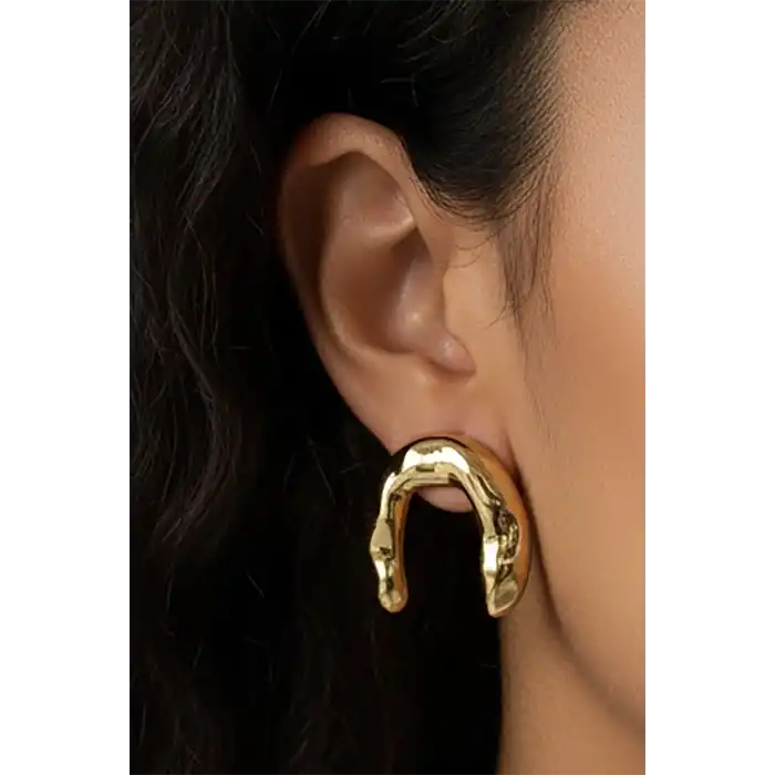 Altın Renk Çelik Küpe (Çift)