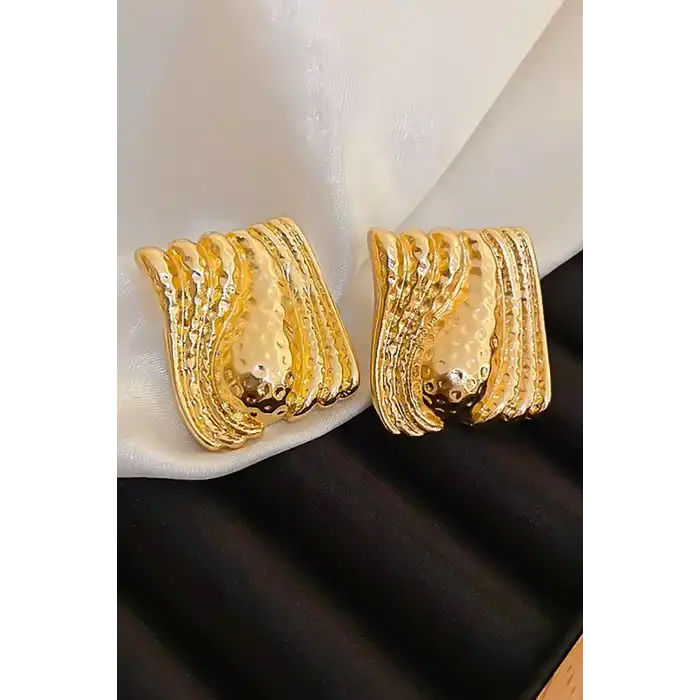 Altın Renk Çelik Küpe (Çift)