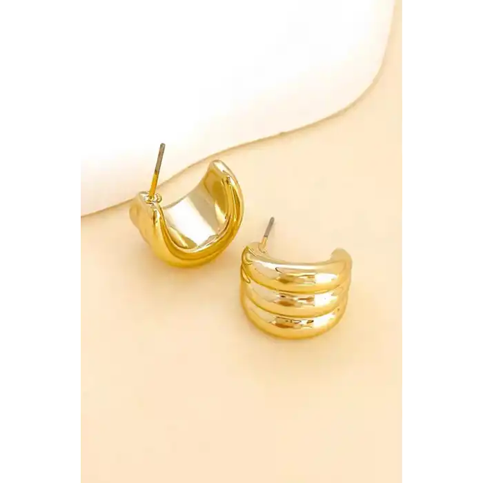 Altın Renk Çelik Küpe (Çift)