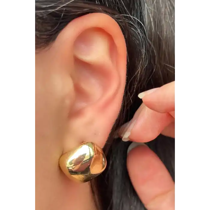 Altın Renk Çelik Küpe (Çift)