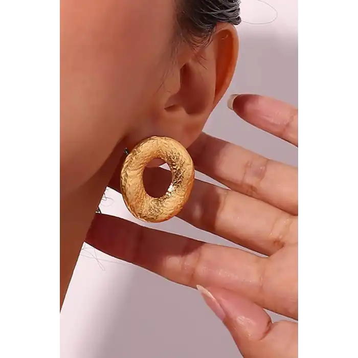 Altın Renk Çelik Küpe (Çift)