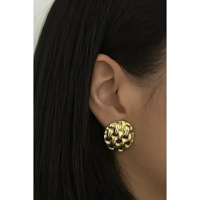 Altın Renk Çelik Küpe (Çift)