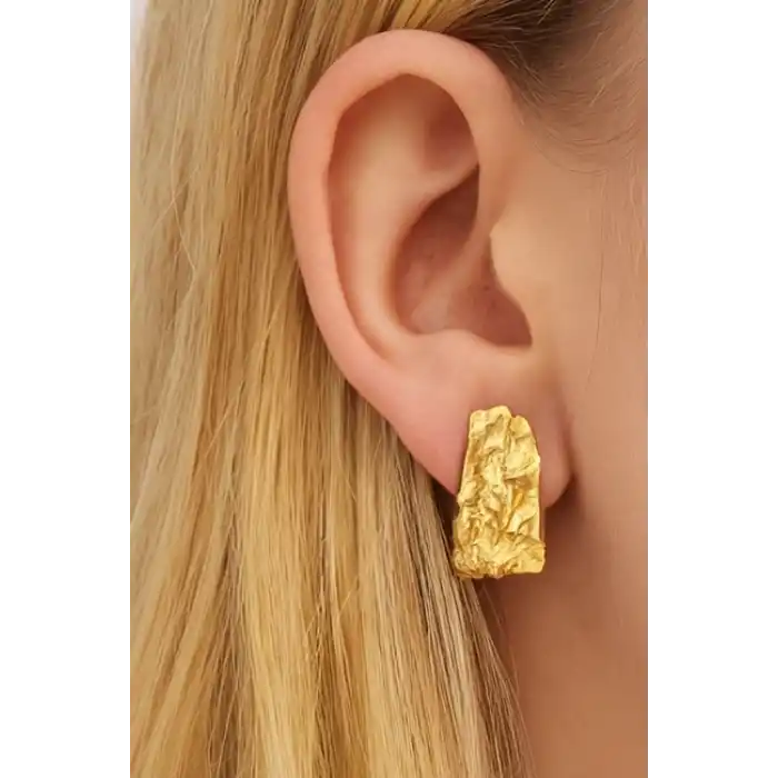 Altın Renk Çelik Küpe (Çift)