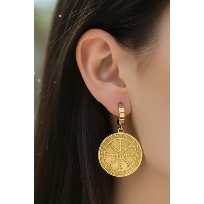 Altın Renk Çelik Küpe (Çift)