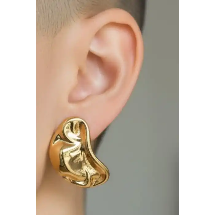 Altın Renk Çelik Küpe (Çift)