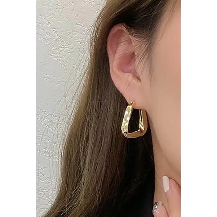 Altın Renk Çelik Küpe (Çift)