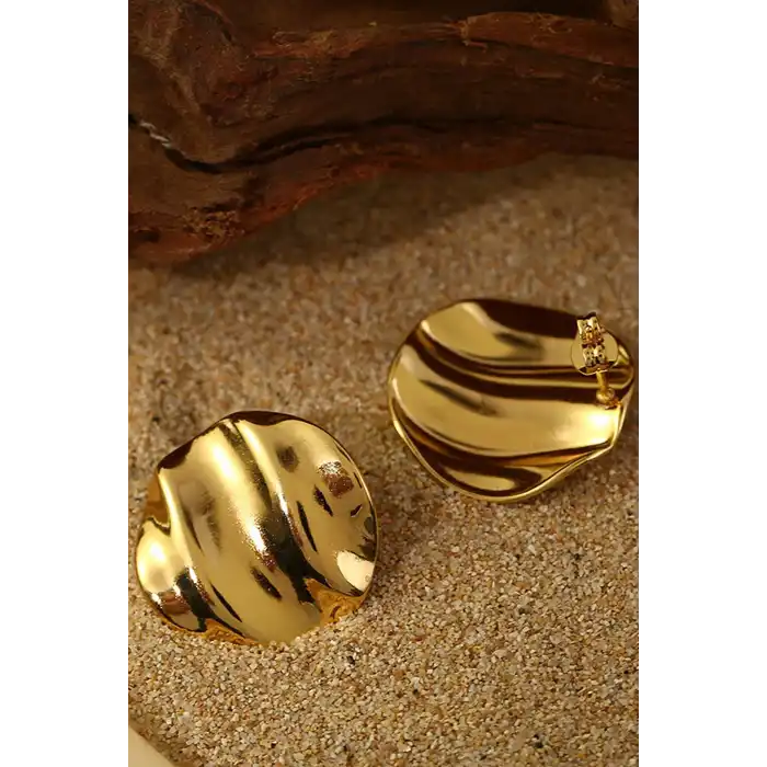 Altın Renk Çelik Küpe (Çift)