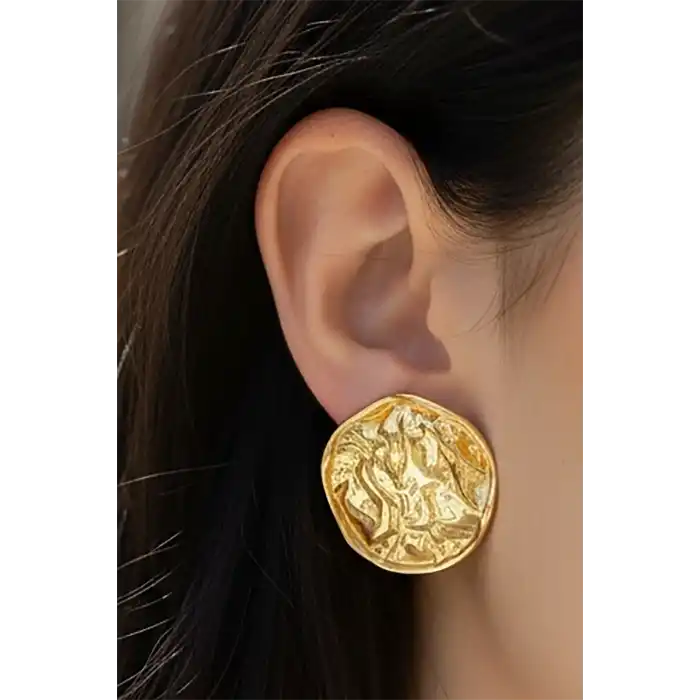 Altın Renk Çelik Küpe (Çift)