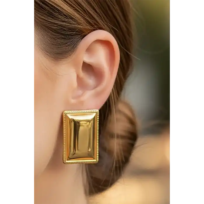 Altın Renk Çelik Küpe (Çift)