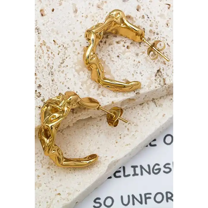 Altın Renk Çelik Küpe (Çift)