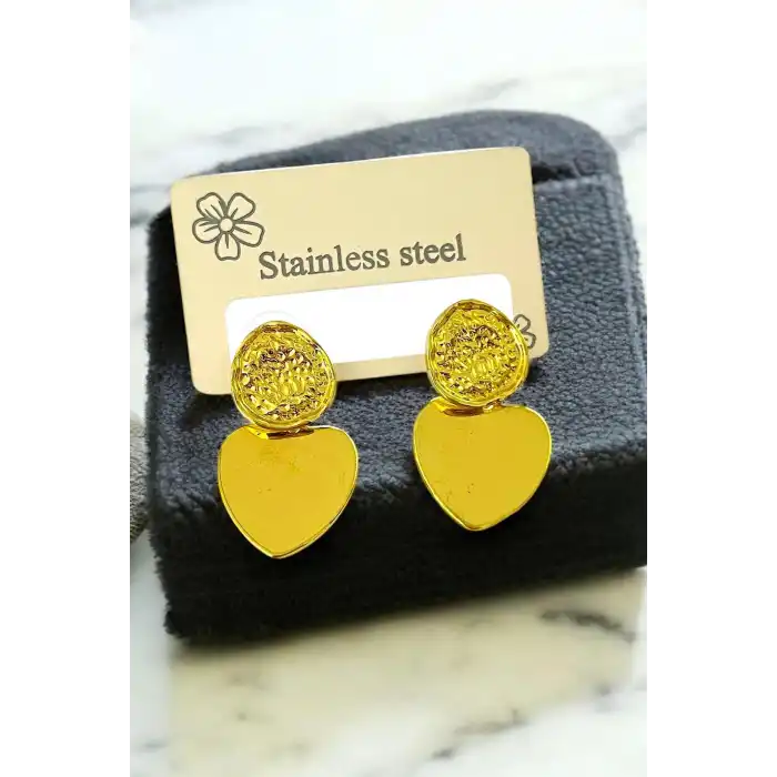 Altın Renk Çelik Küpe (Çift)