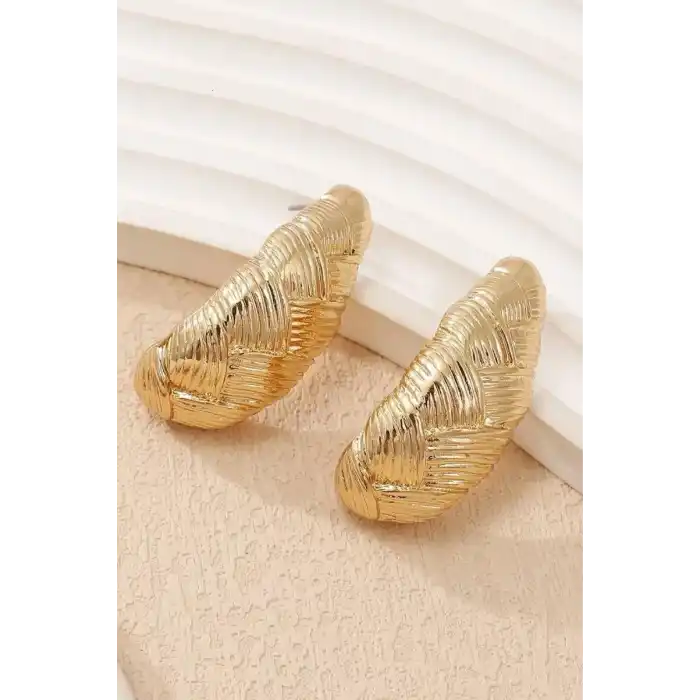 Altın Renk Çelik Küpe (Çift)