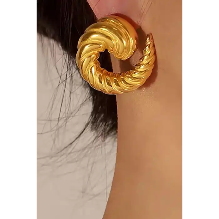 Altın Renk Çelik Küpe (Çift)